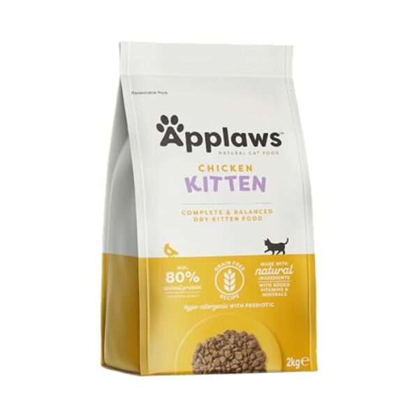 Applaws Kitten Trockenfutter mit Huhn, komplett und getreidefrei für junge Katzen im Alter von 1-14 Monaten (1 x 2 kg Packung)
