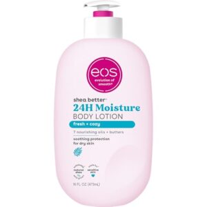 eos Shea Better Body Lotion- Fresh & Cozy, 24-Hour Moisture Skin Care, Lightweight & Non-Greasy, Made with Natural Shea, Vegan, 16 fl oz