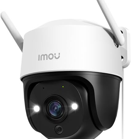 Imou 2K Überwachungskamera Aussen mit AI Personen-/Fahrzeugerkennung, 360° PTZ WLAN Kamera Outdoor, Vollfarbige Nachtsicht, Automatischer Verfolgung, 2-Wege-Audio, Sirene, IP66, Funktioniert mit Alexa