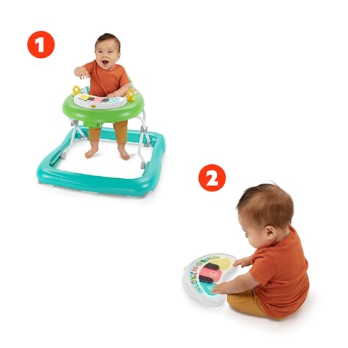 Bright Starts, Tiny Trek 2-in-1 Baby Aktivität Lauflernhilfe mit Spielzeugstation, verstellbarer Höhe und leicht faltbarem Rahmen, Dschungel Ranken Alter 6 Monate+ – Bild 3