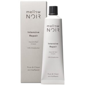 mellow NOIR Intensive Repair Hand & Nail Cream 100ml – Handcreme für raue, trockene Hände – 10% Sheabutter – schnell einziehende Feuchtigkeitscreme – für gepflegte Hände & Nägel – Naturkosmetik