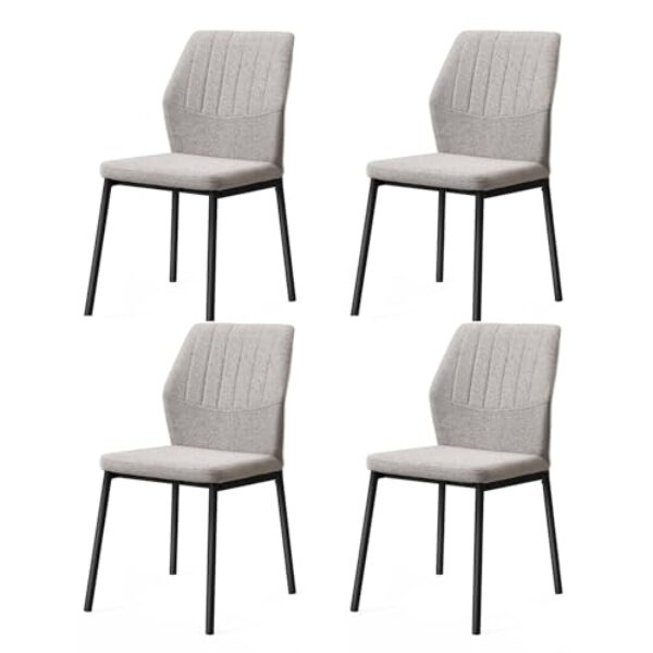 JoyyeSpace Esszimmerstühle Beige 4er Set, Küchenstuhl, Polsterstuhl Stühle, Esszimmer Beige Sitzfläche aus Polyester, für Esszimmer, Wohnzimmer, Schlafzimmer