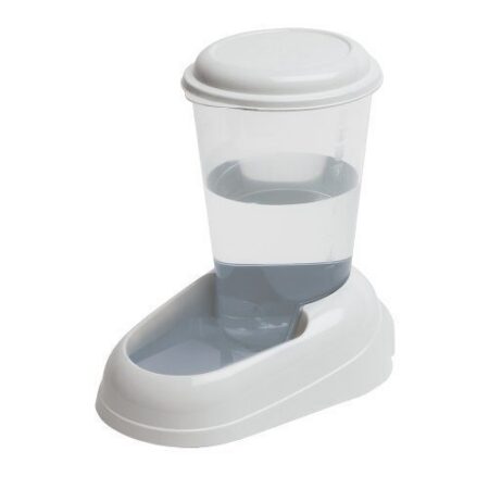 Ferplast Wasserspender für Hunde und Katzen Nadir Drinker 3 Liter für kleine und mittelgroße Hunde, Rutschfester Boden, 29,2 x 20,2 x H 28,8 cm Weiß