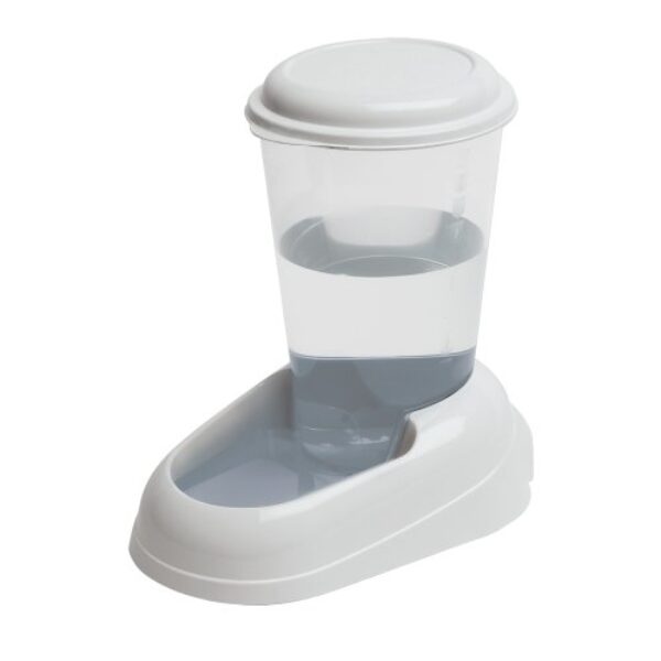 Ferplast Wasserspender für Hunde und Katzen Nadir Drinker 3 Liter für kleine und mittelgroße Hunde, Rutschfester Boden, 29,2 x 20,2 x H 28,8 cm Weiß