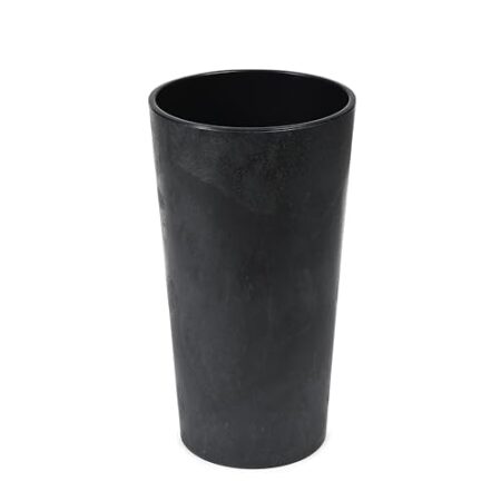 Tymar Pflanzsäule, Blumentopf hoch innen, Pflanzkübel,Blumenkübel Gross, Übertopf (Beton Schwarz ; ø 19 cm) - Produktbild