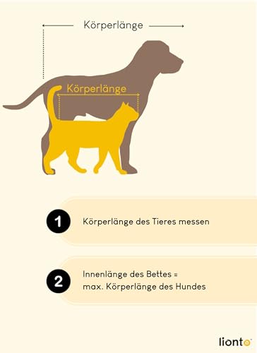 lionto Hundebett mit Wendekissen und Rutschfester Unterseite, Robustes Heimtierkissen mit tiefem Einstieg für Hunde und Katzen jeden Alters, 75x60 cm, kuscheliges Hundekissen, schwarz/grau – Bild 6