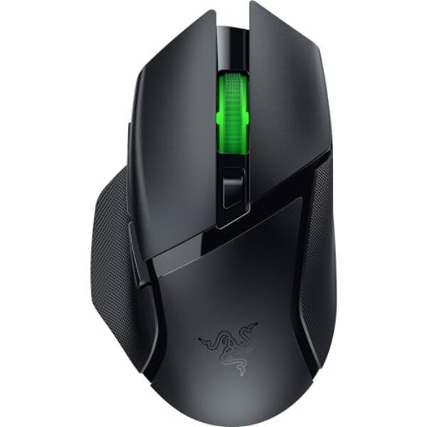 Razer Basilisk V3 X HyperSpeed – Kabellose Gaming-Maus (Ikonische Ergonomische Form mit 9 Anpassbaren Bedienelementen, HyperSpeed Wireless, 5G Advanced 18K Optical Sensor, Chroma RGB) Schwarz
