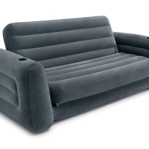 Intex Aufblasbares Sofa mit Schlaffunktion für 2 Personen Max. 200kg (127x231x66 cm) Couchsofa aufblasbar mit Getränkehalterung (66552NP)