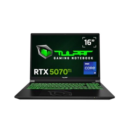 TULPAR T6 V3.8.1 Gaming Laptop | 16“ QHD+ 2560×1600 180HZ IPS LED-Display | Intel Core i9 14900HX | 32 GB RAM | 1 TB SSD | RTX 5070 Ti | Windows 11 Gaming Notebook