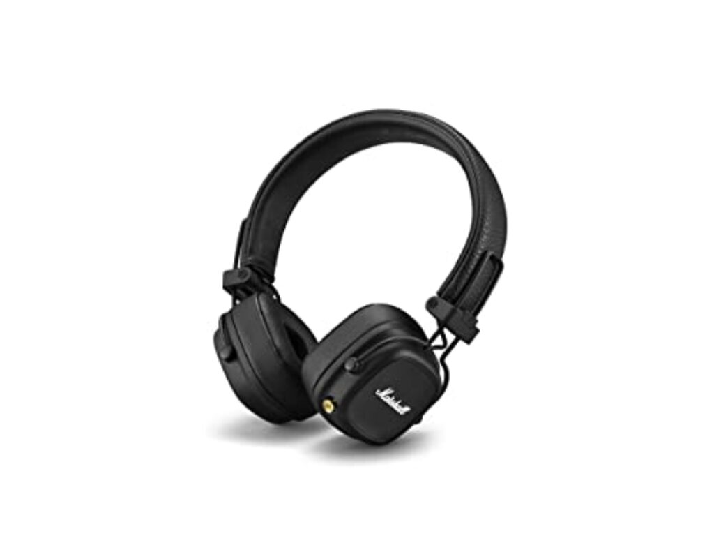 Marshall Major IV On Ear Bluetooth Kopfhörer, Kabelloser Ohrhörer, Faltbar, 80 Stunden kabellose Akkukapazität – Schwarz