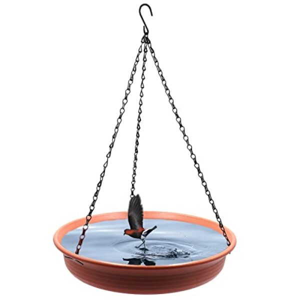 30,5 cm hängende Vogeltränke, hängende Vogelfutterstation Vogeltränke Tablett mit Haken und Kette für Outdoor Garten Hof Terrasse