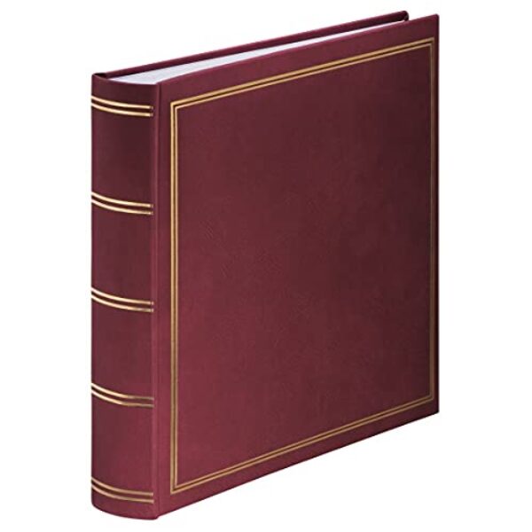 Hama Jumbo Fotoalbum London 30×30 cm (Fotobuch mit 80 weißen Seiten, Album für 320 Fotos zum Selbstgestalten und Einkleben) bordeaux
