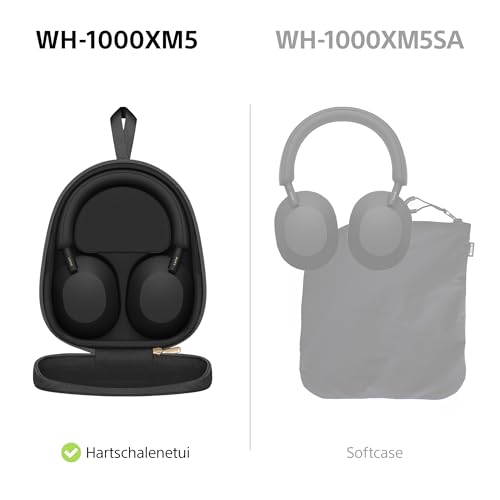 Sony WH-1000XM5 inkl. Hardcase, Kabelloser Premium-Kopfhörer mit Noise Cancelling, Bluetooth, kristallklare Anrufqualität, Hi-Res-Audio, bis zu 30 Std Akkulaufzeit, iOS & Android - Schwarz – Bild 4