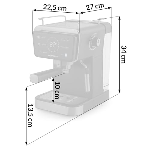 Berdsen Kaffeemaschine - Espressomaschine Siebträgermaschine - 1,5 L 20 Bar - Milchaufschäumer - 2 Filter - Cool Espresso - Schwarz – Bild 4