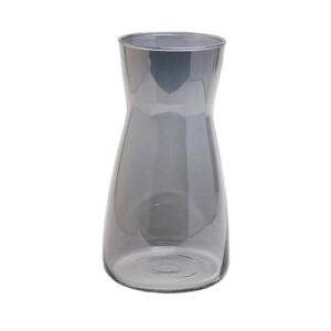 Blumenvase Glas, Klarglas Vase, 20CM Hoch Glasvase für Tischdeko, Dekorative Vase für Pampasgras, Tulpen, Orchideen, Rosen, Trockenblumen (Rauchgrau)