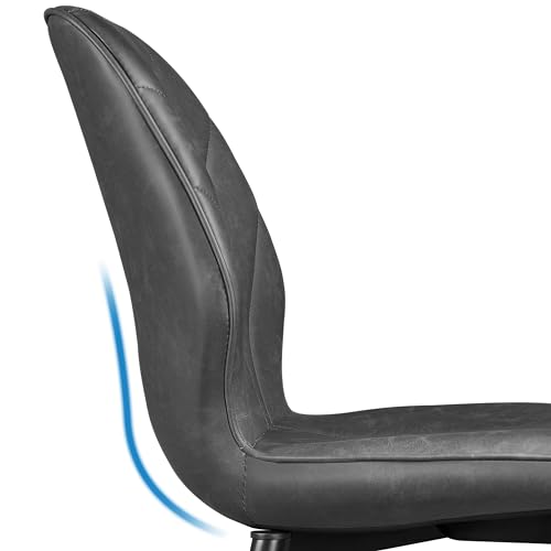 Yaheetech Esszimmerstühle 2er Set Küchenstühle gepolstert Metallbeine bis 136 KG Belastbar Polsterstuhl für Küche/Esszimmer/Schlafzimmer/Restaurant Dunkelgrau/Kunstleder – Bild 5