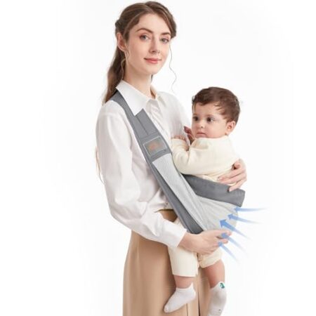 Tragetuch Baby, Mumgaroo Babytrage Neugeborene ab Geburt, On the Go Multifunktionale, für Babys von 0 bis 36 Monaten, Kleinkinder bis 15kg - Produktbild