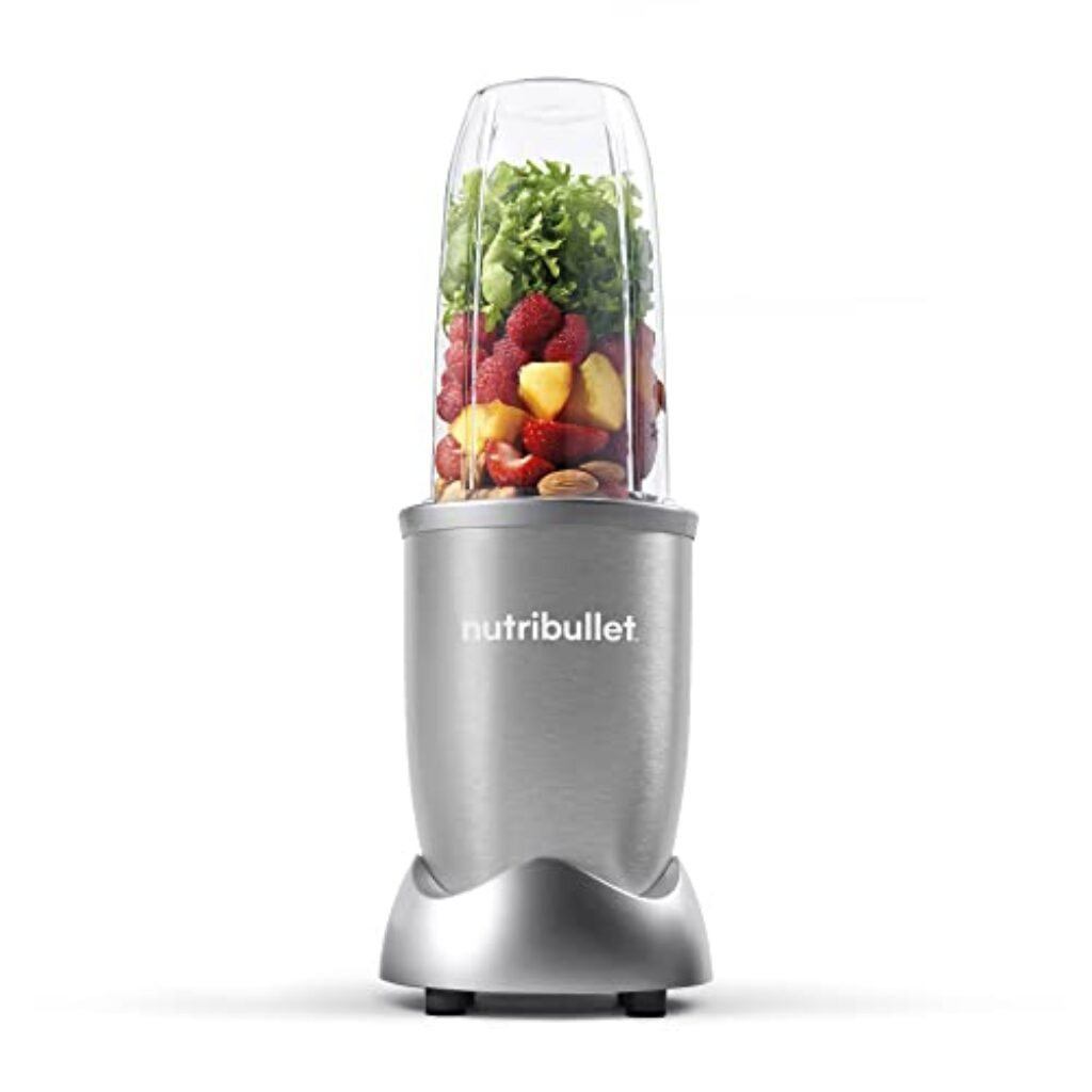 nutribullet Pro, 900 Watt Leistung, Einfach und schnell in der Anwendung, Kompakt, Leicht zu reinigen, Mit 700 ml Becher, Smoothiemixer, Smoothie Maker, Elektrischer Mixer, NB904S, Silber