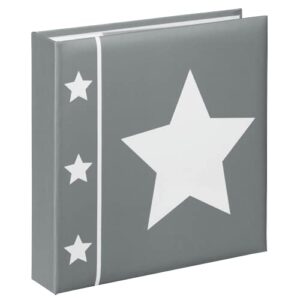 Hama Einsteck-Fotoalbum „Skies“ (Memo-Album mit 100 Seiten, zum Einstecken von 200 Fotos im Format 10×15, Stern Motiv, 22,5×22) Einsteckalbum Fotobuch grau