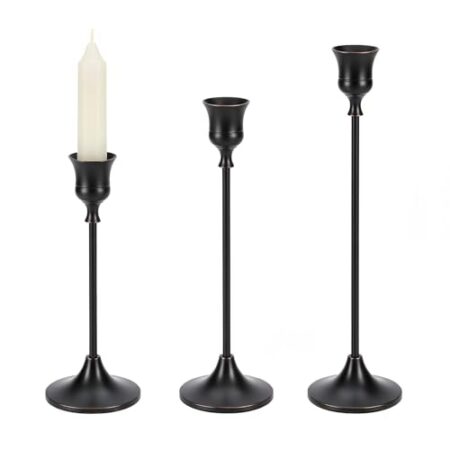 Luxvara Kerzenständer Stabkerzenhalter 3er Set, Metall Kerzenhalter Stab, Vintage Dekorativer Kerzenhalter, Kerzenleuchter Candle Holder für Party Hochzeit Deko Wohnkultur, 23/2...
