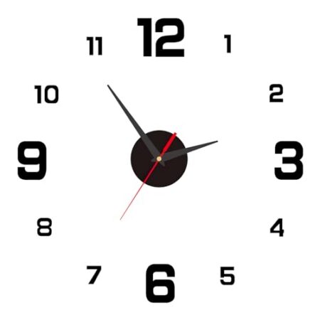 Wanduhr DIY 3D mit Leisem Bewegung, Flat Mute Decor Geschenk Home Office Nach Hause, Restaurant, Büro und Hotel, Wanduhren, an Einer wohnwand Wohnzimmer, Römische Zahlen