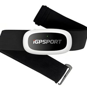 iGPSPORT HR50 Herzfrequenzmesser, Bluetooth & Ant+ mit Brustgurt für Laufen, Radfahren, Fitnessstudio, kompatibel mit Garmin Polar Wahoo – Schwarz