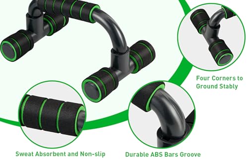 Liegestützgriffe Push Up Bars Fitnessstudio-Übungsgeräte Fitness 1 Paar Liegestützgriffe mit Gepolstertem Schaumstoffgriff und Rutschfester, Stabiler Struktur für Männer & Frauen – Bild 3