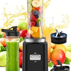 ToTopPioneer Mixer,Mini Smoothie Maker,500W Tragbarer Standmixer,Hochleistungsmixer mit 2 * 600ml Flaschen BPA Frei Tritan,Blender mit Abnehmbare 4 Edelstahlklingen,Geeignet für Smoothies und Shakes