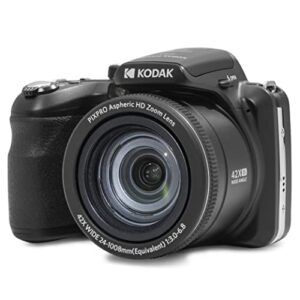 KODAK Pixpro Astro Zoom AZ425 – Digitale Bridge-Kamera, 42X optischer Zoom, 24-mm-Weitwinkel, 20 Megapixel, 3-Zoll-LCD, Full HD 1080p Video, Li-Ionen-Batterie – Schwarz