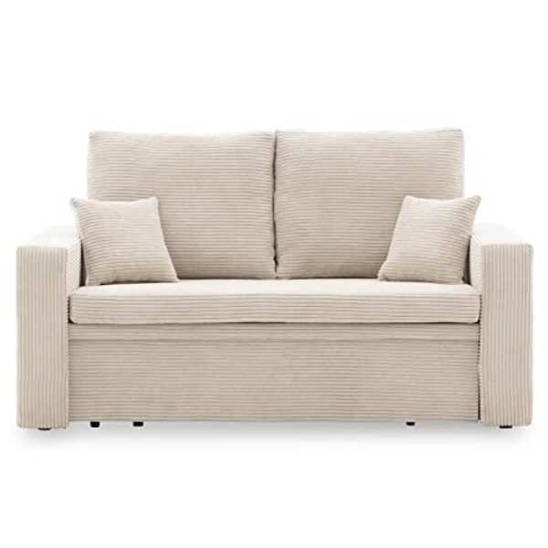 Sofa Aikido I 150×85 – mit schlaffunktion – Farben zur Auswahl – modernen Sofa – mit Bettkasten – Moderner Cordstoff – Stoff POSO (POSO 100)