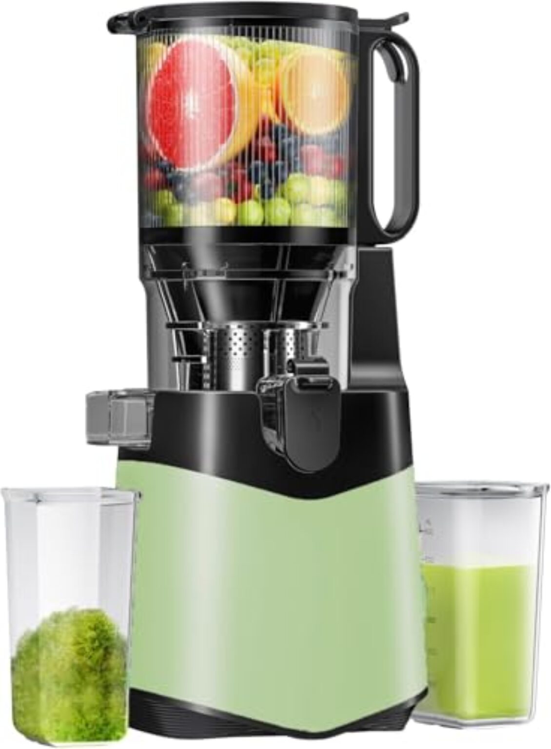 Entsafter, Saftpresse mit 135mm Großer Fütterungsrutsche für Ganze Gemüse und Obst,350W Slow Juicer, BPA-Frei