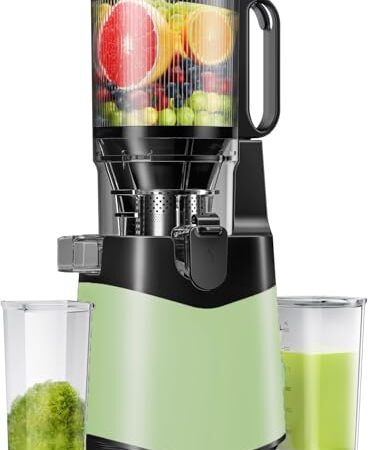 Entsafter, Saftpresse mit 135mm Großer Fütterungsrutsche für Ganze Gemüse und Obst,350W Slow Juicer, BPA-Frei