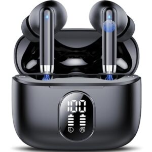 2026 Neue Bluetooth 5.4 Kopfhörer, QXQ Kopfhörer Kabellos Sport In Ear Headphones mit 4 ENC Mic, 40 Std Kabellose Kopfhörer Tiefer Bass, Noise Cancelling Earbuds mit LED-Anzeige Kompatibel Android iOS