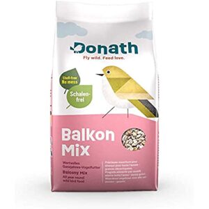 Donath Balkon Mix – schalenfreie Mischung für einen sauberen Balkon – wertvolles Ganzjahres Wildvogelfutter – aus unserer Manufaktur in Süddeutschland – 1 Kg