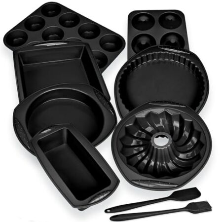 Sparsames 9-in-1-Antihaft-Silikon-Backformen-Set für Backofen, BPA-frei, hitzebeständig, für Muffin, Kasten, Brot, Pizza, Käsekuchen, Cupcake, Kuchenutensilien