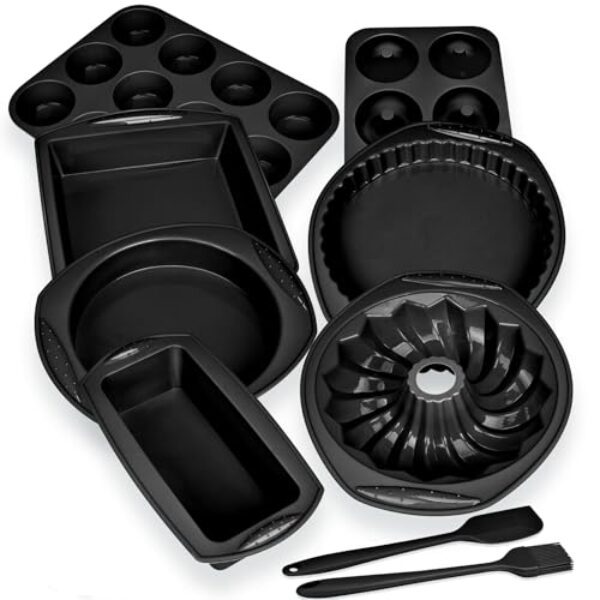 Sparsames 9-in-1-Antihaft-Silikon-Backformen-Set für Backofen, BPA-frei, hitzebeständig, für Muffin, Kasten, Brot, Pizza, Käsekuchen, Cupcake, Kuchenutensilien