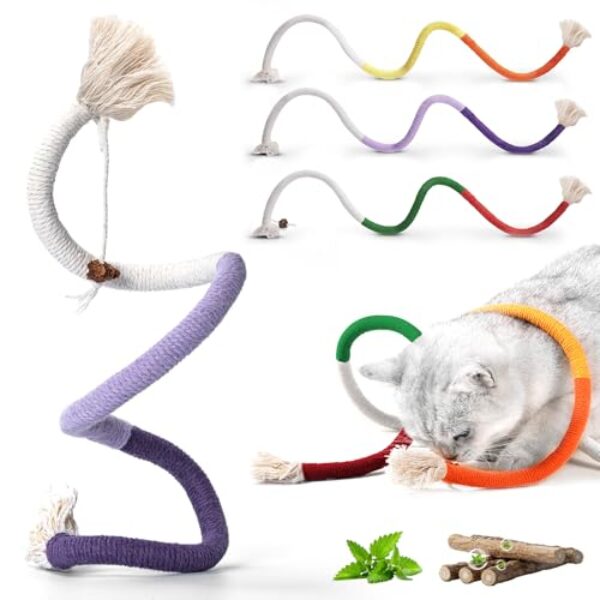 winbarry Katzenspielzeug, Katzenbeißseil, Katzenspielzeug Selbstbeschäftigung, Katzenminze Spielzeug für Katzen Zahnpflege und Gegen Mundgeruch