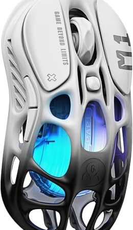 GravaStar Mercury M1 Pro Gaming-Maus kabellos, 26.000 DPI, 4K Polling Rate, PAW3395 Sensor, Ultraleicht (88g), Bluetooth/2.4G/kabelgebunden, RGB, 5 programmierbare Tasten – Gradient Schwarz