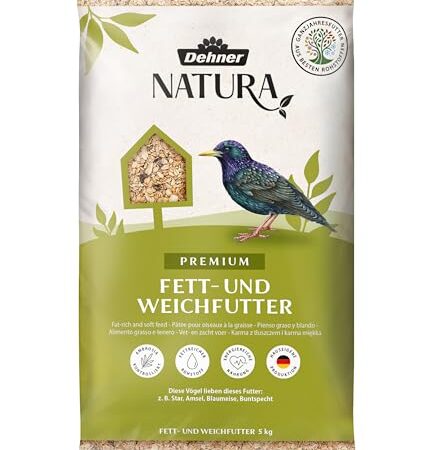 Dehner Natura Premium Wildvogelfutter, Fettfutter / Weichfutter, Ganzjahresfutter artgerecht / kraftspendend , hochwertiges Vogelfutter für Wildvögel, 5 kg - Produktbild