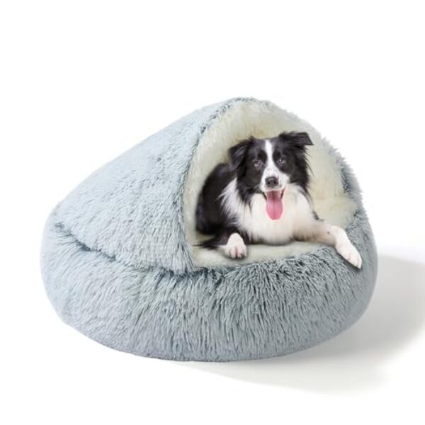 SUOXU Mittelgroßes Hundebett mit Bezug, Rutschfester Unterseite, waschbarem orthopädischem, flauschigem Anti-Angst-Haustierbett. Geeignet für Katzen und Hunde unter 20 kg/44 lbs