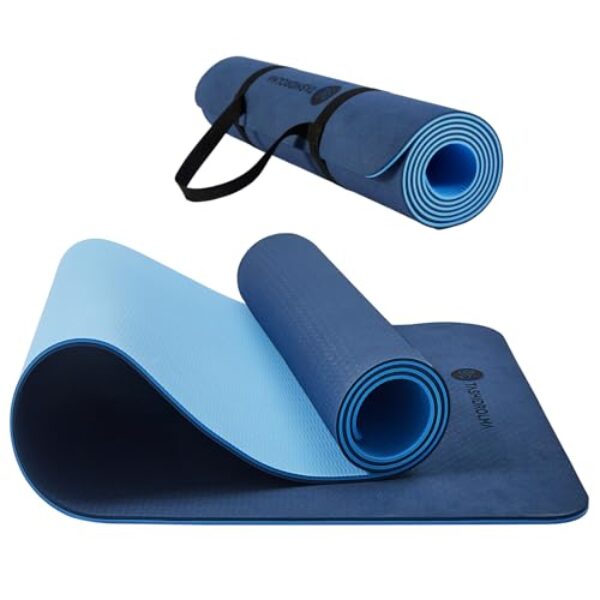 TASHIDROLMA Yogamatte Rutschfest, Gymnastikmatte Mit Tragegurt, Sportmatte Für Fitnessstudio, Zuhause, Reisen, 183x61cm