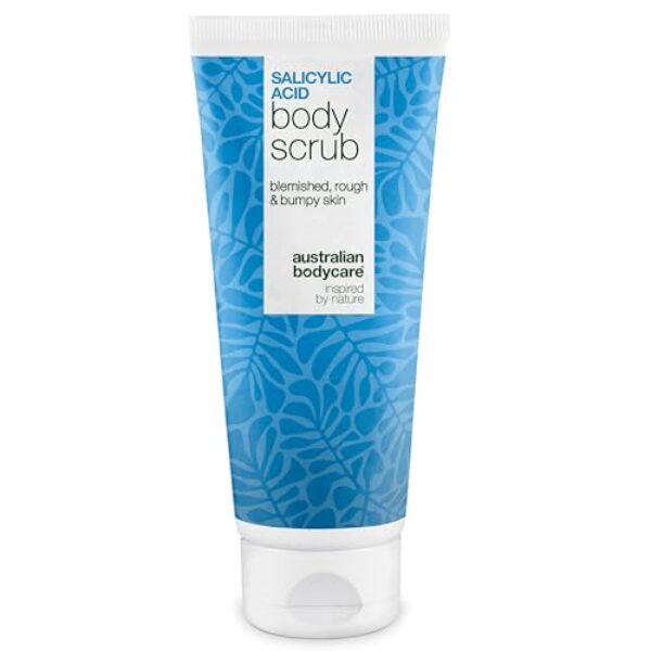 Salicylsäure Body Scrub für Pickel am Po, am Rücken und auf der Brust – klärt Poren und unreine Haut mit Salicylsäure, Glykolsäure und Allantoin – BHA & AHA Körperpeeling