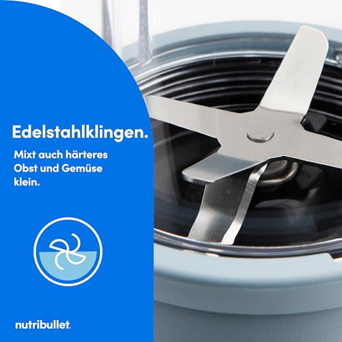 Nutribullet Pro 900 Smoothie Maker, Multifunktions-, Obst- & Gemüsemixer, kompaktes Design, einfache Bedienung, schnelle Reinigung, optimale Nährstoffextraktion, 900W, Mineral Blaugrau (NB904MASL) – Bild 6