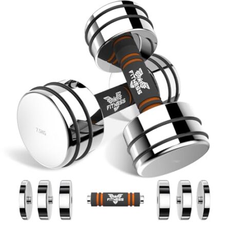 Dskeuzeew verstellbare Hanteln Hantel Set aus Stahl 5kg 7.5KG 10KG Kurzhanteln VerstellbareSet mit Schaumstoff Griff Fitness Hanteln für Zuhause