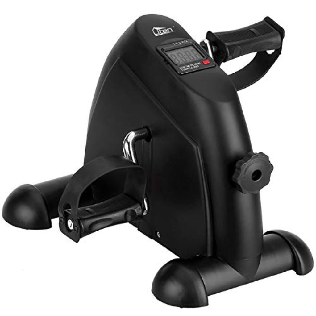 Mini Heimtrainer, Uten Heimtrainer Fitnessgerät mit Einstellbarer Widerstand mit Rutschfester Matte Mini Bike Arm und Beintrainer für Zuhause Büro Einstellbarer