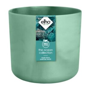 elho The Ocean Collection rund 22cm Blumentopf – Pflanzentopf hergestellt aus Meeresabfällen – 100% recyceltes Material – Grün/Pazifikgrün