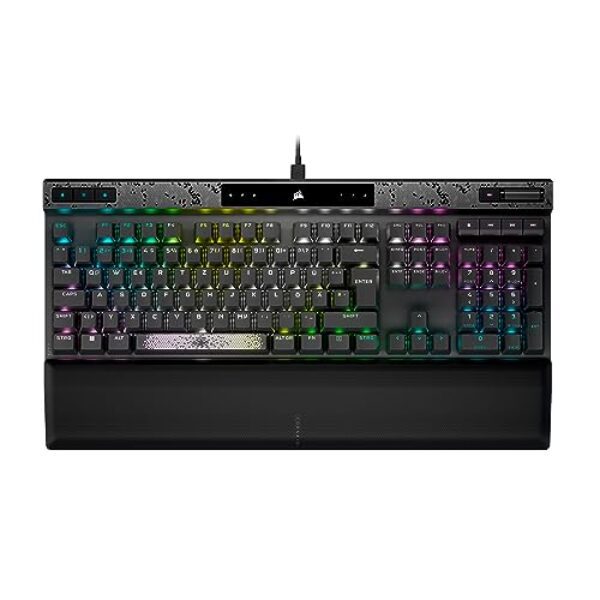CORSAIR K70 MAX RGB Magnetisch-Mechanische Kabelgebundene Gaming-Tastatur – MGX Einstellbare Schalter, SOCD und Rapid Trigger, PBT Double-Shot-Tastenkappen, Schalldämpfung, 8000Hz, QWERTZ DE – Grau