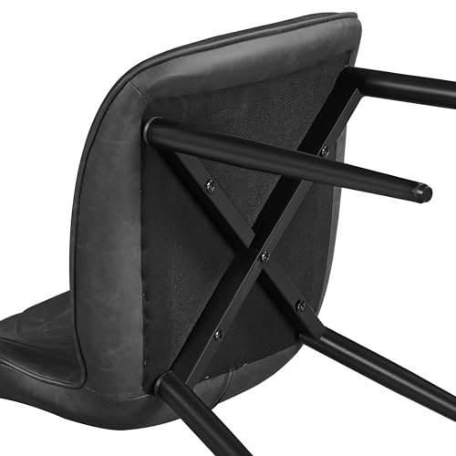 Yaheetech Esszimmerstühle 2er Set Küchenstühle gepolstert Metallbeine bis 136 KG Belastbar Polsterstuhl für Küche/Esszimmer/Schlafzimmer/Restaurant Dunkelgrau/Kunstleder – Bild 6