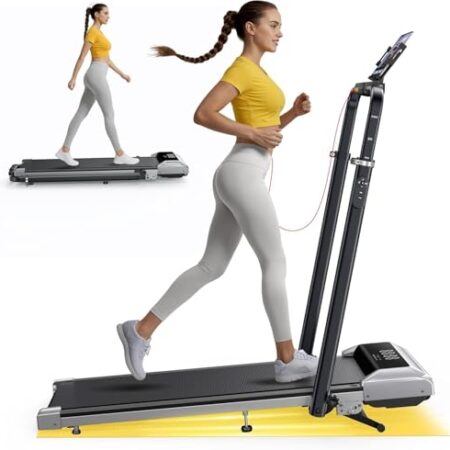 Laufband für Zuhause mit Neigung, 2 in 1 Walking Pad, 12km/h Klappbar Laufband mit Steigung, 2.5HP Under Desk Schreibtisch Treadmill, Fernbedienung und App, Keine Installation
