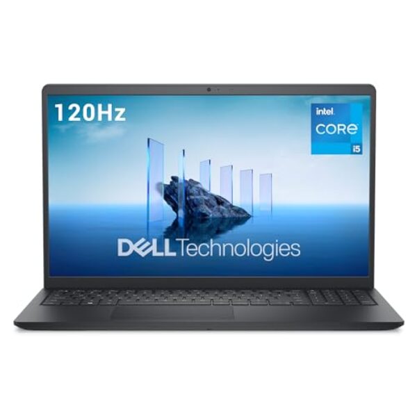 Dell 15 Laptop DC15250 15.6 Inch FHD (1920 x 1080) 120Hz, Intel Core i5-1335U, Intel UHD Graphics, 16GB DDR4 RAM, 512GB SSD, Windows 11 Home, QWERTZ Keyboard – Black